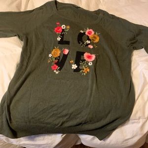 Embroidered love torrid knit sweater 2xl